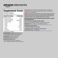Amazon Elements Digestive Enzyme Complex bottle highlighting 90-count size and label
