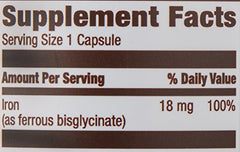 Amazon Elements Iron 18mg capsules vegan formulation for dietary iron.