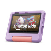 Amazon Fire 7 Kids purple front view highlighting kid-friendly design and accessibility