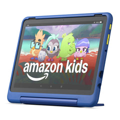 Amazon Fire HD 10 Kids Pro tablet Nebula front view, learning-ready design.