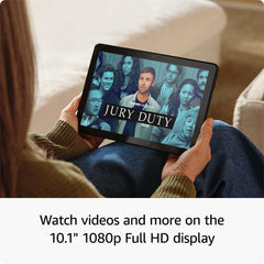 Amazon Fire HD 10 like-new battery life up to 13 hours on a single charge.