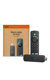 Amazon Fire TV Stick 4K Plus with voice remote for easy navigation and control