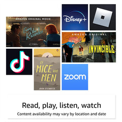 Amazon Fire 7 Like-New tablet packaging showing refurbished value and warranty.