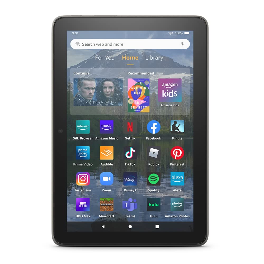 Amazon Fire HD 8 Plus 8-inch display offers sharp visuals for streaming and reading.
