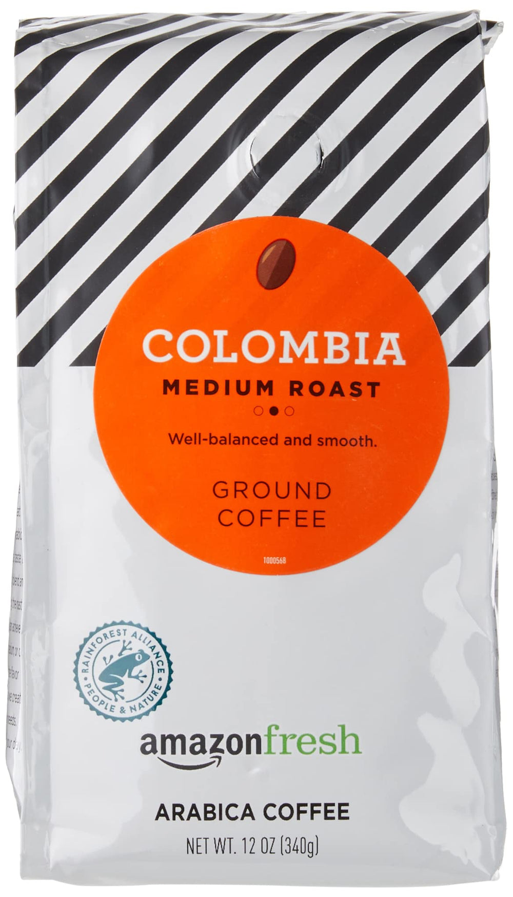 Amazon Fresh Colombia ground coffee bags shown together for value.