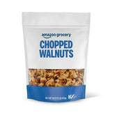 Amazon Grocery chopped walnuts 16 oz bag, ideal for baking and snacking.