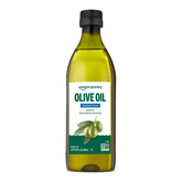Amazon Grocery olive oil bottle on the counter for everyday cooking.
