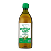 Amazon Grocery Organic Extra Virgin Olive Oil bottle for salads and cooking.