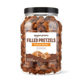 Amazon Grocery Peanut Butter Filled Pretzels 44 oz tub, bulk snack for parties.