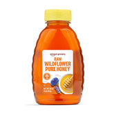 Amazon Grocery Raw Wildflower Honey bottle with pour for beverages and recipes.