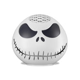 Amazon Jack Skellington shell on Echo Dot 4th gen from the side view for desk charm.