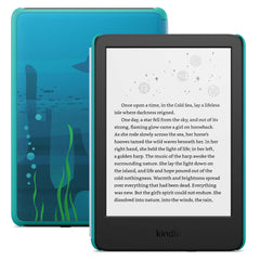 Amazon Kindle Kids Ocean Explorer front view with glare-free display for comfortable reading.