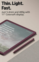 Amazon Kindle Scribe front light enables consistent color clarity for late night notes