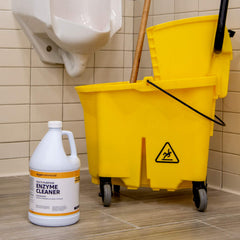 AmazonCommercial drain and toilet cleaner illustrates spot cleaning near plumbing