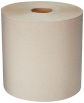 AmazonCommercial 1-ply kraft hard roll towel for busy restrooms.