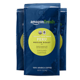 Amazon Fresh Organic Peru Ground Coffee front view showing fresh aroma for mornings