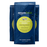 Amazon Fresh peru organic coffee pack three with premium whole beans for home brewing