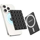amBand magnetic sticky phone suction grip setup shows secure attachment on flat surfaces.