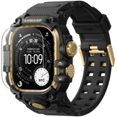 amBand rugged case on Apple Watch Ultra 49mm, front view showing protection.