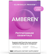 Amberen perimenopause bottle viewed for daily hormone balance support.