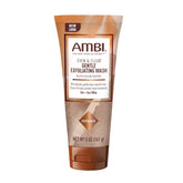 Ambi Even & Clear wash bottle pour showing easy daily exfoliation for smoother skin.
