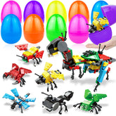 AMENON 12-pack Easter eggs with insect-building blocks spark imaginative play