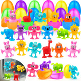 AMENON 24-pack prefilled Easter eggs with animal suction cups for festive hunts.