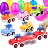 AMENON 3.8 inch purple Easter egg with pull back car, ideal for classroom prizes