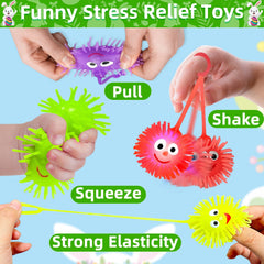 AMENON opened Easter eggs reveal soft colorful puffer balls for sensory play