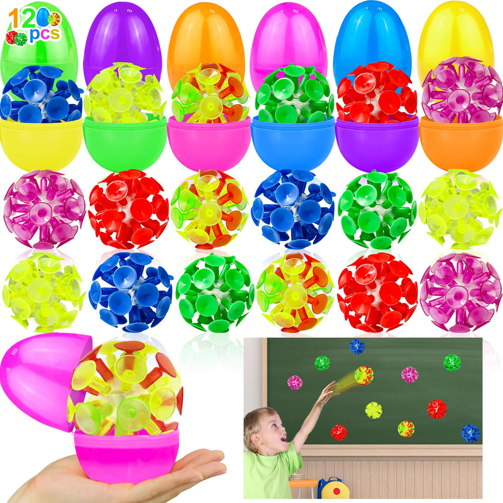 AMENON filled Easter eggs with suction cups for colorful hunts and tactile play.
