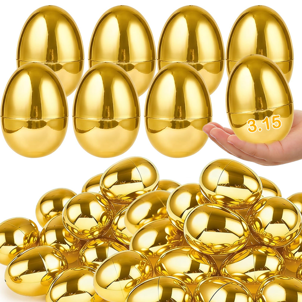 AMENON golden Easter egg 36-pack shines under lights, perfect for Easter hunts