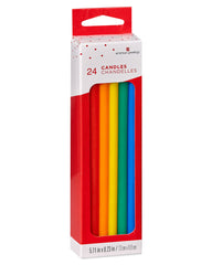 American Greetings long thin multicolored candles add vibrant color to cake celebrations