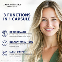 American Research Supplements Magnesium L-Threonate capsules show high bioavailability for daily support.