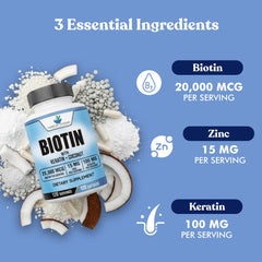 American Standard Biotin with coconut powder in a clean label.