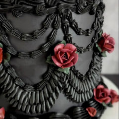 AmeriColor Super Black royal icing color delivering deep black tones