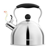 AMFOCUS tea kettle on stove whistling for quick boiling.
