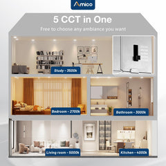Amico 5CCT side switch for easy color temperature selection.