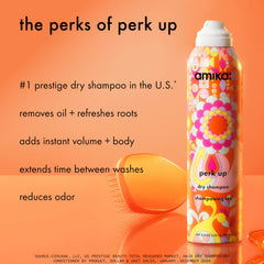 Amika Perk Up Dry Shampoo oil absorption for a refreshed, non-greasy look