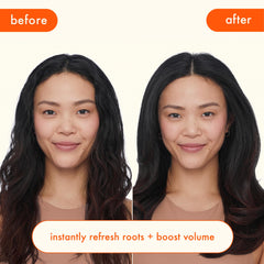 Amika Perk Up travel-size dry shampoo refreshes roots with subtle finish.