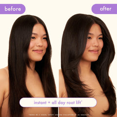 amika Rising Star close-up volume highlights fuller-looking strands.