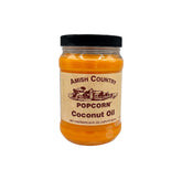 Amish Country Popcorn coconut oil jar — vegan-friendly base for tasty snacking.