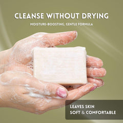 Amish Farms sulfate-free bar soap lathers softly and rinses clean.