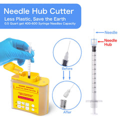 Amonior sharps container cap image emphasizes safe sealing and reduced exposure.