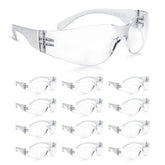 Amoolo Clear Safety Glasses front view with wraparound protection for everyday work use