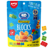 AMOS 4D gummy blocks 2-hole brick for creative stacking and snacking