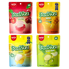 AMOS Peelerz mango peelable gummy, bright and juicy for interactive snacking.