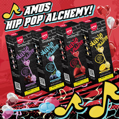 Amos TastySounds hiphop lollipop individually wrapped packaging, convenient on-the-go.