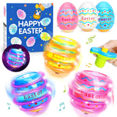 Amoyasite light-up Easter egg spinners 6-pack ready for festive play