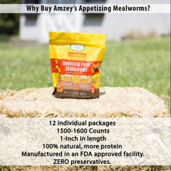 A resealable zip bag keeps Amzey Mealworms fresh between feedings.