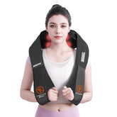 AMZPONY cordless neck massager in use providing wireless on-the-go relief